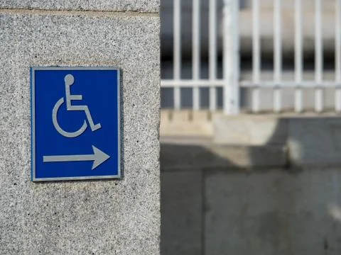 Handicap space pointing right Stock Photos