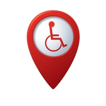 Handicap symbol on red marker Illustrazione stock