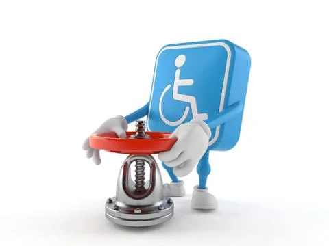 Handicapped character with valve Stock Illustration
