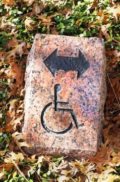 Handicapped Direction Sign. Stock Photos