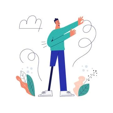 Handicapped man with prosthesis flat vector illustration isolated on white Stock Illustration