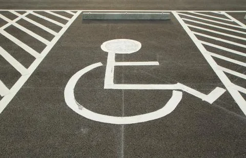 Handicapped parking space Stock Photos