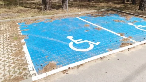Handicapped parking spot Stock Footage 236935047