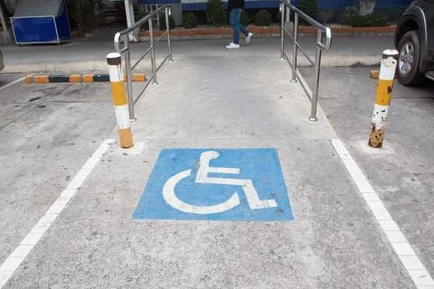 Handicapped parking spot marking Stock Photos