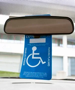 Handicapped placard Stock-Fotos