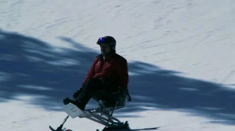 A handicapped skier Stock Footage 10818119