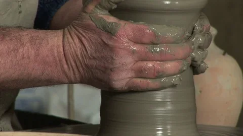 Handicraft creation of a vase Stock Footage 75227718