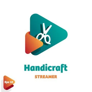 Handicraft Streamer Logo Stock Illustration