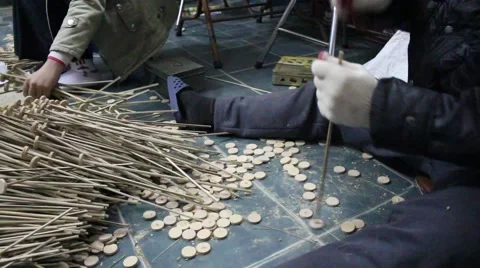 Handicrafts made of bamboo Stock Footage 64578115