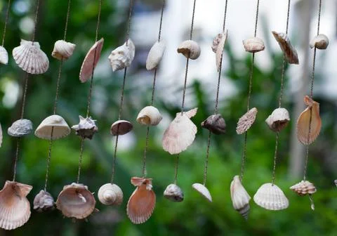 Handicrafts produced by the shell wall Stock Photos