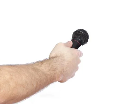Handing extending microphone Stock Photos