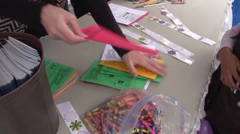 Handing out Cards Stock Footage 58707102