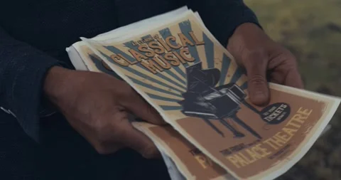 Handing Out Posters Stock Footage 285154005