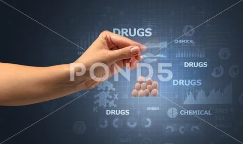 Handing over chemical healthy stuff. Stock Photos