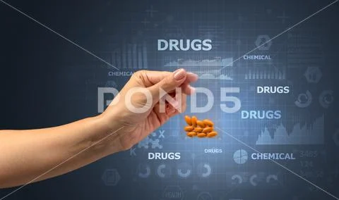 Handing over chemical healthy stuff. Stock Photos