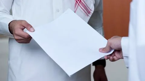 Handing Over A Document Stock Photos