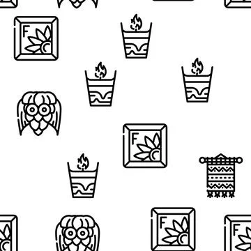 Handiwork Craft Hobby Occupation Vector Seamless Pattern Stock Illustration