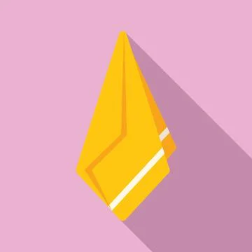 Handkerchief icon flat vector. Napkin towel Stock Illustration