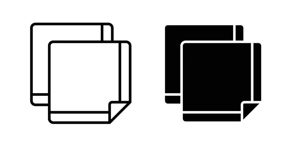 Handkerchief icon vector concepts, line and silhouette style Stock Illustration