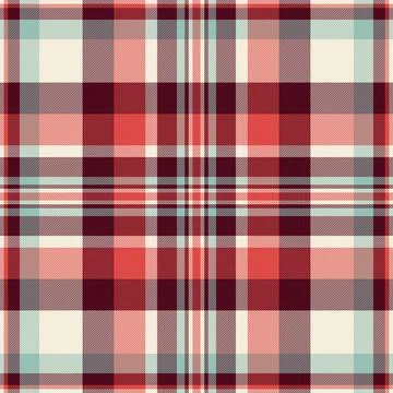 Handkerchief plaid vector textile, primary background fabric check. Valenti.. Stock Illustration
