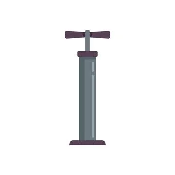 Handle air pump icon flat vector. Bike tire Stock Illustration