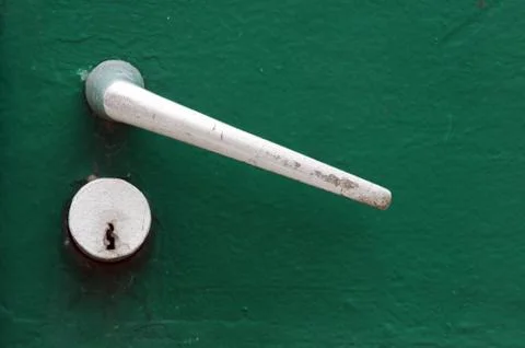 Handle and lock on door Stock Photos