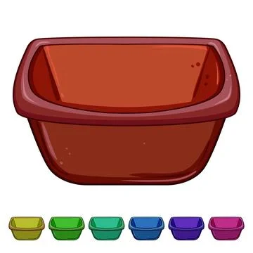 Handle basin plastic cartoon vector graphic Illustration