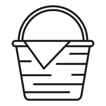 Handle basket icon outline vector. Bag picnic Stock Illustration