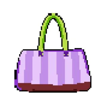 Handle beach bag pixel art vector illustration Stock Illustration