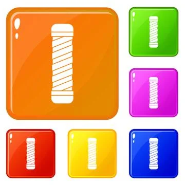 Handle for bike icons set vector color Illustration