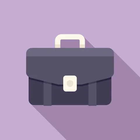Handle briefcase icon flat vector. Business bag Stock Illustration