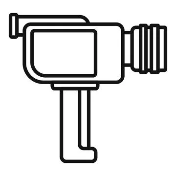 Handle camera icon outline vector. Tv movie camera 스톡 일러스트