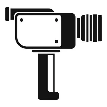 Handle camera icon simple . Tv movie camera Illustration