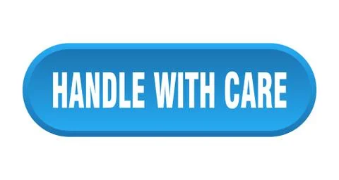 Handle with care button. handle with care rounded blue sign. handle with care Illustration
