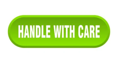 Handle with care button. handle with care rounded green sign. handle with car Illustration