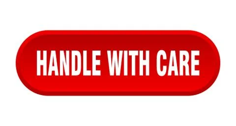 Handle with care button. handle with care rounded red sign. handle with care Illustration