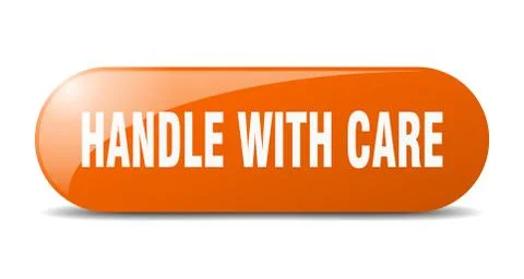 Handle with care button. handle with care sign. key. push button. Illustration