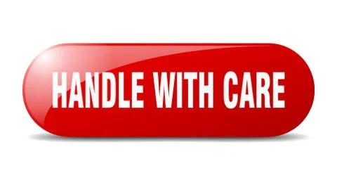 Handle with care button. handle with care sign. key. push button. Illustration
