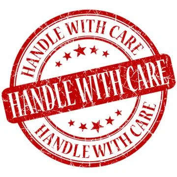 Handle with care grunge red round stamp Illustration