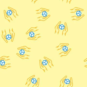 Handle with care product label warning vector seamless pattern Illustrazione stock