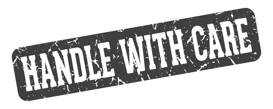 Handle with care rectangular sign. handle with care stamp Illustration