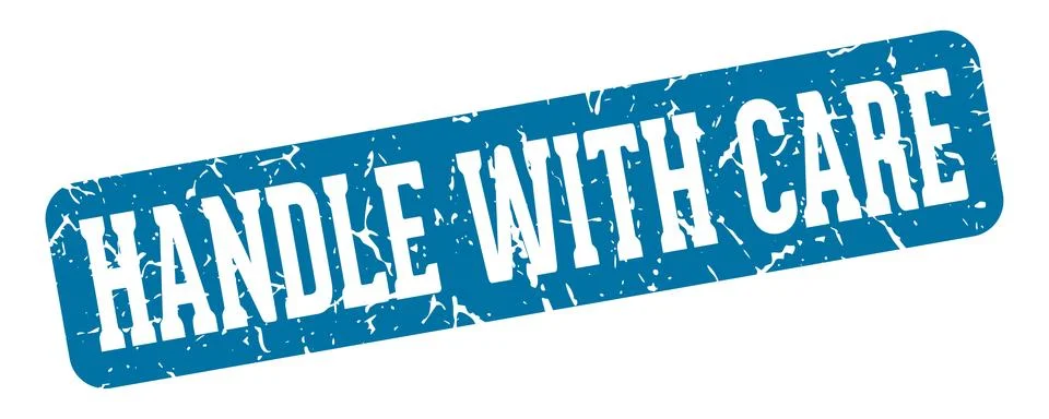 Handle with care rectangular sign. handle with care stamp Illustration