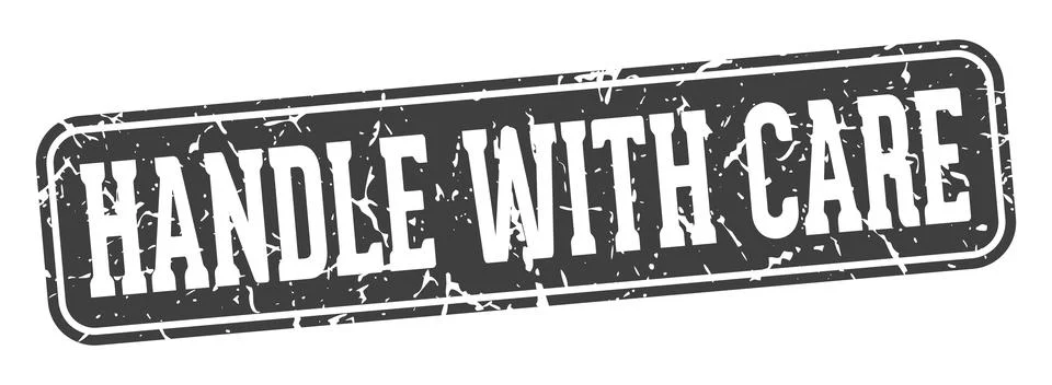 Handle with care rectangular sign. handle with care stamp Illustration