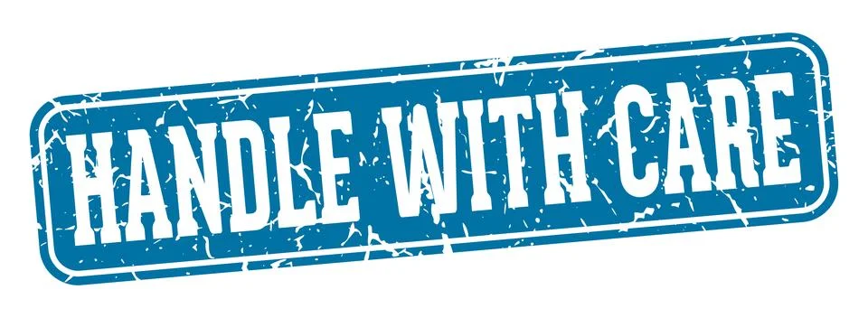 Handle with care rectangular sign. handle with care stamp Illustration