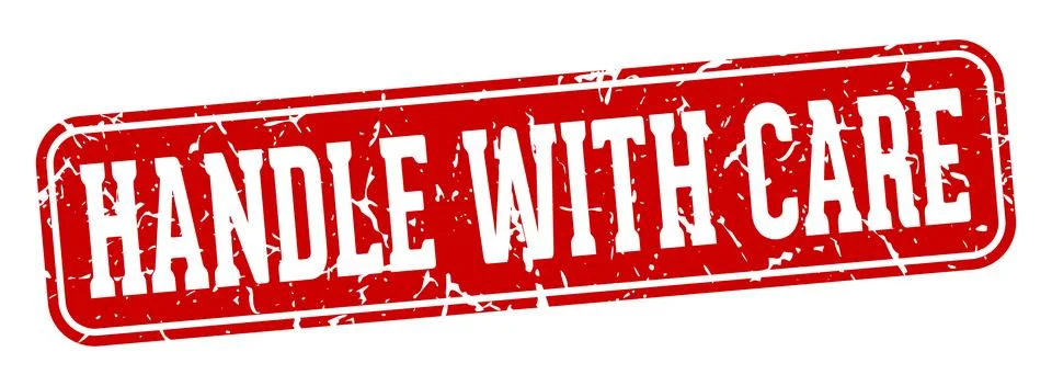 Handle with care rectangular sign. handle with care stamp Illustration