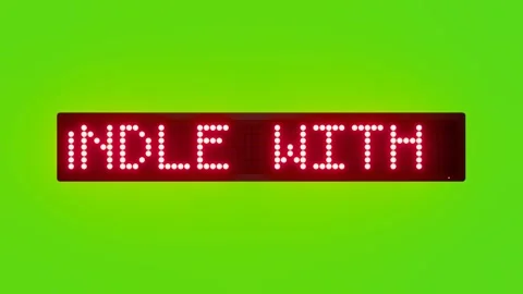 HANDLE WITH CARE Scrolling Red Dot Matrix LED Text Animation on Green Screen Stock Footage 317365385