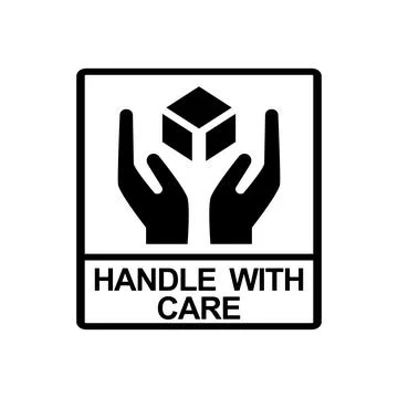 Handle with care sign. Icon vector illustration. Stock Illustration