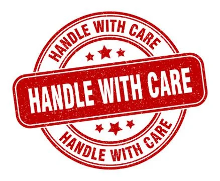 Handle with care stamp. handle with care label. round grunge sign Illustration