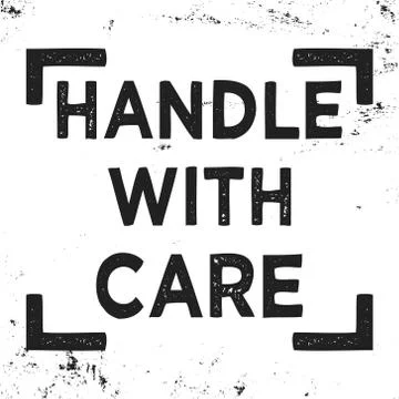 Handle with care stamp Stock Illustration