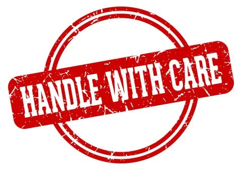 Handle with care stamp Illustration